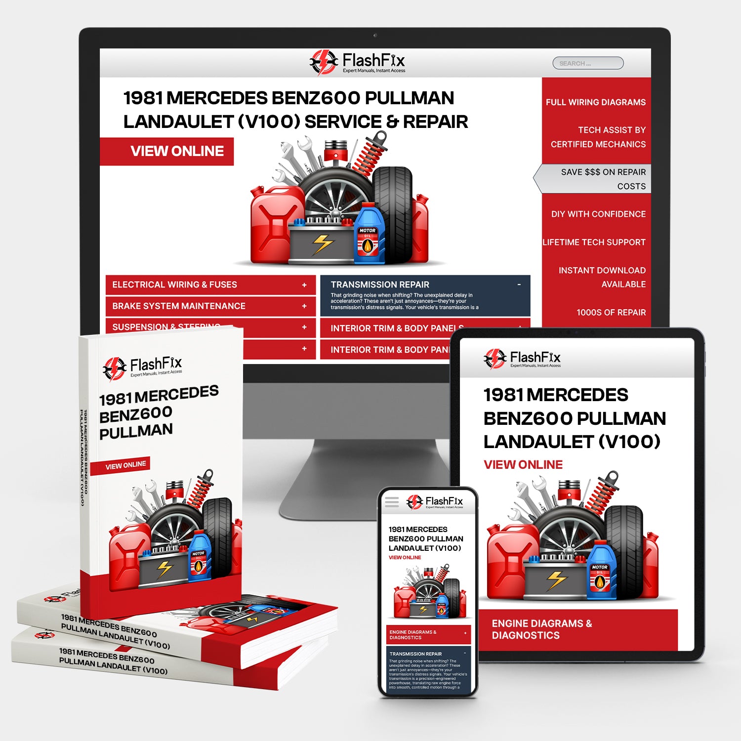 1981 Mercedes-Benz 600 Pullman Landaulet (V100) Service & Repair Manual