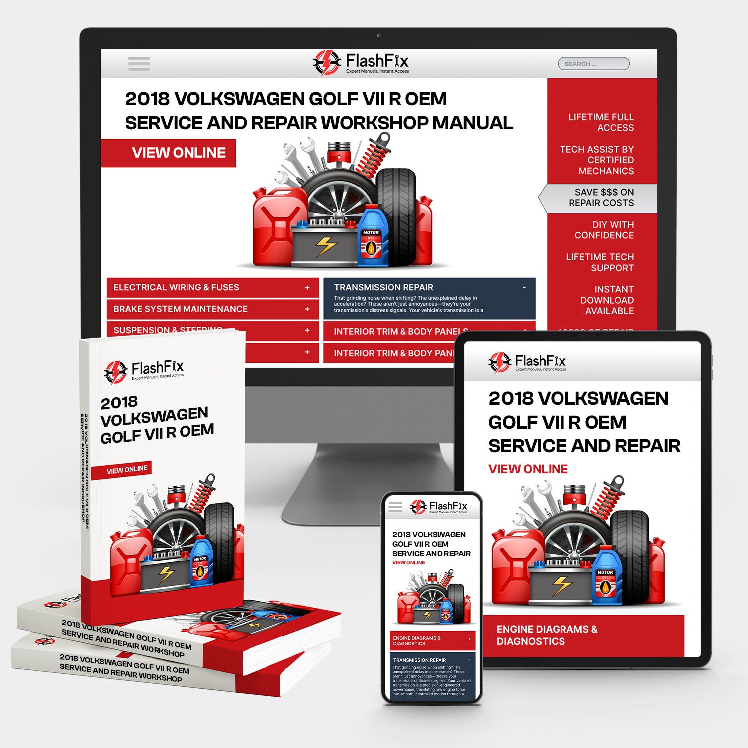 2018 VOLKSWAGEN Golf VII R OEM Service and Repair Workshop Manual