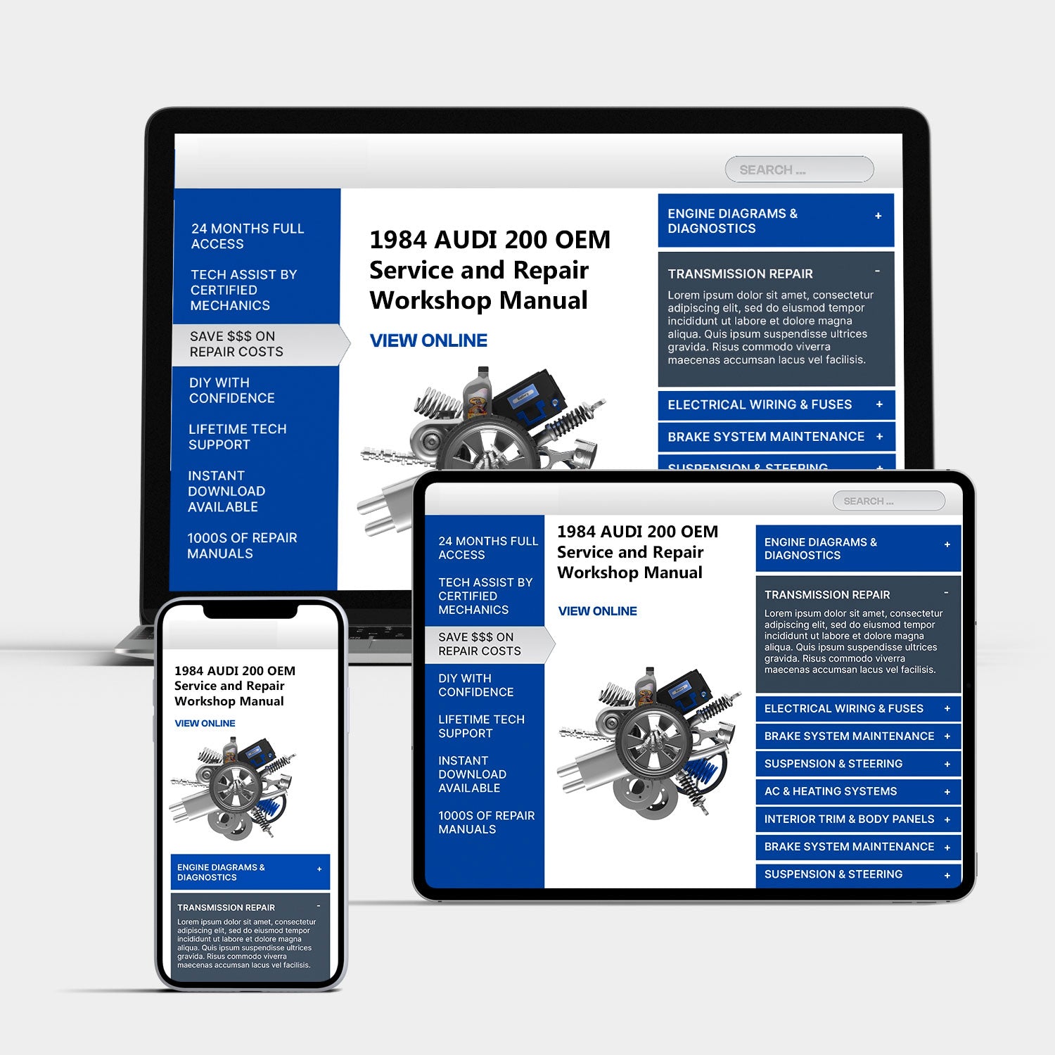 1984 AUDI 200 OEM Service and Repair Workshop Manual